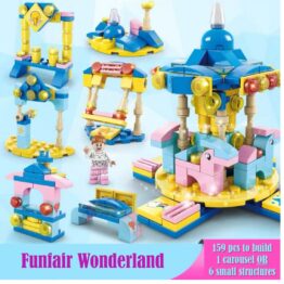 mini building blocks funfair wonderland carousel kids gift