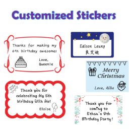 customised customized sticker label party bag tags